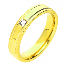 PIERŚCIONEK POZŁACANY 4 MM S. STEEL TTM XUPING 49030