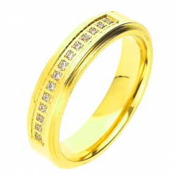 PIERŚCIONEK POZŁACANY 4,5 MM S. STEEL TTM XUPING 49037