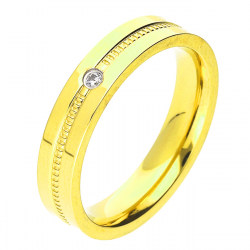 PIERŚCIONEK POZŁACANY 4 MM S. STEEL TTM XUPING 49039