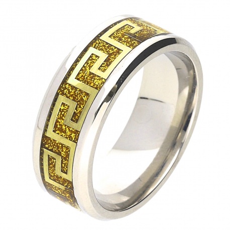 PIERŚCIONEK POZŁACANY 7 MM S. STEEL TTM XUPING 49047
