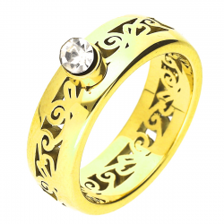 PIERŚCIONEK POZŁACANY 6 MM S. STEEL TTM XUPING 49056