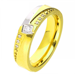 PIERŚCIONEK POZŁACANY 5 MM S. STEEL TTM XUPING 49058