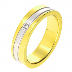 PIERŚCIONEK POZŁACANY 5 MM S. STEEL TTM XUPING 49059