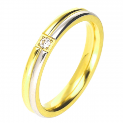 PIERŚCIONEK POZŁACANY 3 MM S. STEEL TTM XUPING 49063