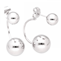 KOLCZYKI PLATYNOWANE 29/12 MM SREBRNE KULE XUPING 49623