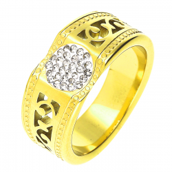 PIERŚCIONEK POZŁACANY 9 MM S. STEEL TTM XUPING 49641
