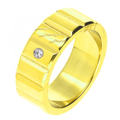 PIERŚCIONEK POZŁACANY 7 MM S. STEEL TTM XUPING 49642