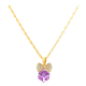CELEBRYTKA POZŁACANA 39+6 MM AMETHYST CUBE CRYSTAL XUPING 49703