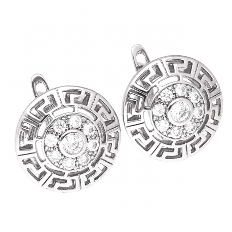 KOLCZYKI PLATYNOWANE 17 MM GRECKA TARCZA XUPING 49998