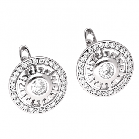 KOLCZYKI PLATYNOWANE 15 MM GRECKA TARCZA XUPING 49999