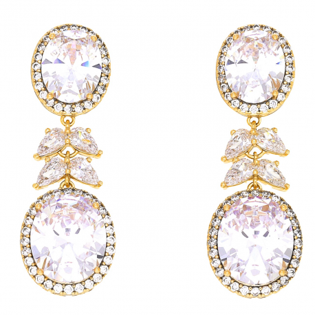 KOLCZYKI POZŁACANE 38/13 MM LUXURY XUPING 50102