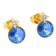 KOLCZYKI POZŁACANE 14/9 MM SAPPHIRE LIGHT CRYSTAL XUPING 50121