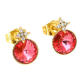 KOLCZYKI POZŁACANE 14/9 MM PADPARADSHA CRYSTAL XUPING 50123