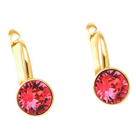 KOLCZYKI POZŁACANE 17/8 MM SIAM LIGHT CRYSTAL XUPING 50126