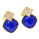 KOLCZYKI POZŁACANE 17/13 MM SAPPHIRE CRYSTAL XUPING 50134