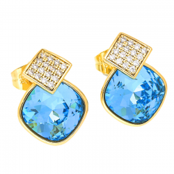 KOLCZYKI POZŁACANE 17/13 MM OCEAN DELITE CRYSTAL XUPING 50135