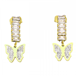 KOLCZYKI POZŁACANE 25/11 MM S. STEEL TTM XUPING 50442