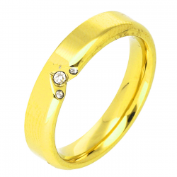 PIERŚCIONEK POZŁACANY 4 MM S. STEEL TTM XUPING 50449