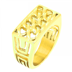 PIERŚCIONEK POZŁACANY 10 MM S. STEEL TTM XUPING 50668