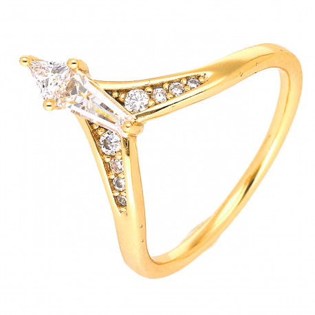 PIERŚCIONEK POZŁACANY 13 MM KRÓLOWEJ XUPING 50656