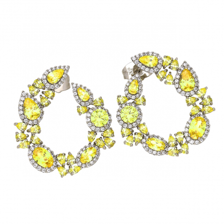 KOLCZYKI PLATYNOWANE 28/25 MM LUXURY XUPING 50945