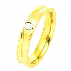 PIERŚCIONEK POZŁACANY 4 MM S. STEEL TTM XUPING 51003