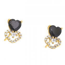 KOLCZYKI POZŁACANE 11/8 MM SERDUSZKA XUPING 51081