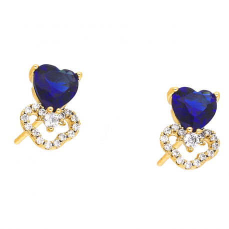 KOLCZYKI POZŁACANE 11/8 MM SERDUSZKA XUPING 51082