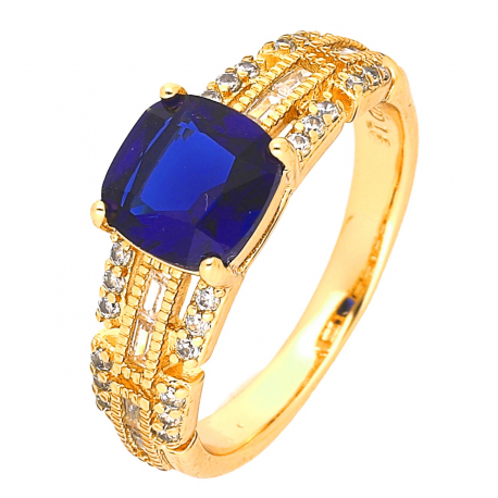 PIERŚCIONEK POZŁACANY 7 MM SZAFIR XUPING 51368