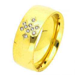 PIERŚCIONEK POZŁACANY 7 MM S. STEEL TTM XUPING 51382