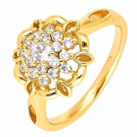 PIERŚCIONEK POZŁACANY 12 MM BRYLANTOWA MARKIZA XUPING 51636