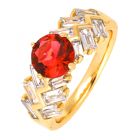 PIERŚCIONEK POZŁACANY 8 MM RUBIN XUPING 51648