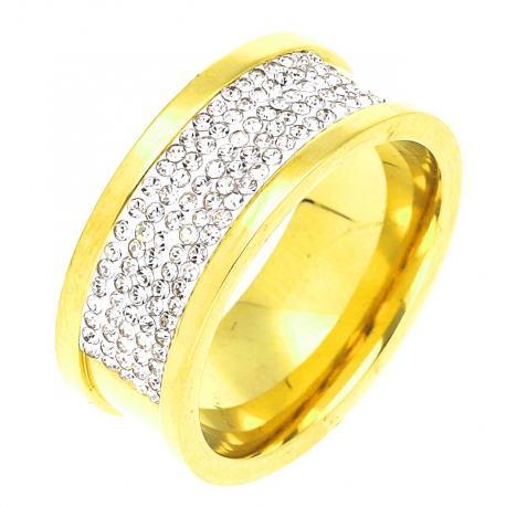 PIERŚCIONEK POZŁACANY 8 MM S. STEEL TTM XUPING 51654