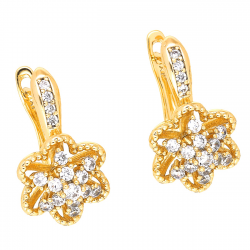 KOLCZYKI POZŁACANE 21/13 MM BRYLANTOWE XUPING 51818