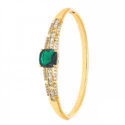 BRANSOLETKA POZŁACANA 60/10 MM SZMARAGD BANGLE XUPING 52245