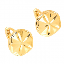 KOLCZYKI POZŁACANE 12 MM DIAMENTOWANA TARCZA XUPING 52286