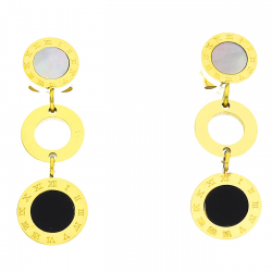 KOLCZYKI POZŁACANE 32/10 MM S. STEEL TTM XUPING 52398