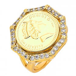 PIERŚCIEŃ POZŁACANY 19 MM ELIZABETH XUPING 52594