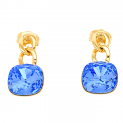 KOLCZYKI POZŁACANE 25/13 MM SAPPHIRE LIGHT CRYSTAL XUPING 52707