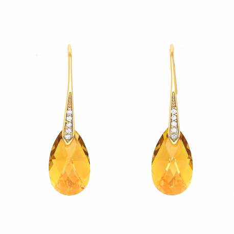 KOLCZYKI POZŁACANE 33/9 MM GOLDEN SHADOW CRYSTAL XUPING 52727
