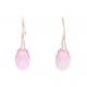 KOLCZYKI POZŁACANE 33/9 MM ROSE LIGHT CRYSTAL XUPING 52733