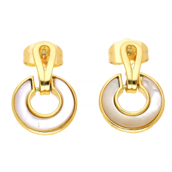 KOLCZYKI POZŁACANE 19/13 MM MASA PERŁOWA XUPING 52766