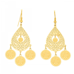 KOLCZYKI POZŁACANE 63/30 MM S. STEEL TTM XUPING 52925