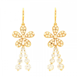 KOLCZYKI POZŁACANE 51/18 MM LUXURY PEREŁKI XUPING 53179