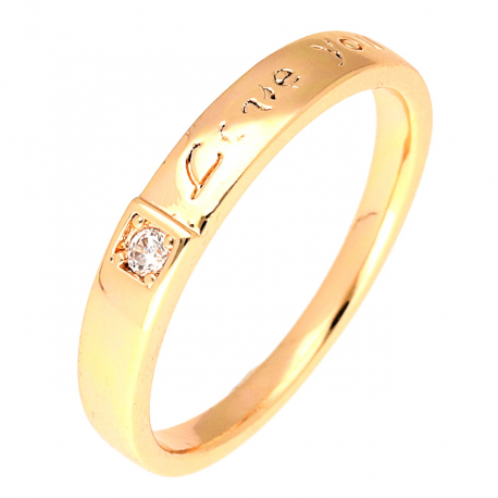 PIERŚCIONEK POZŁACANY 4 MM LOVE YOU XUPING 53295