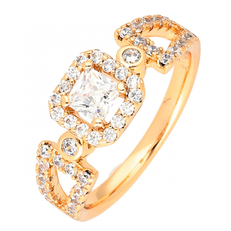 PIERŚCIONEK POZŁACANY 7,5 MM ZARĘCZYNOWY LUXURY XUPING 53304