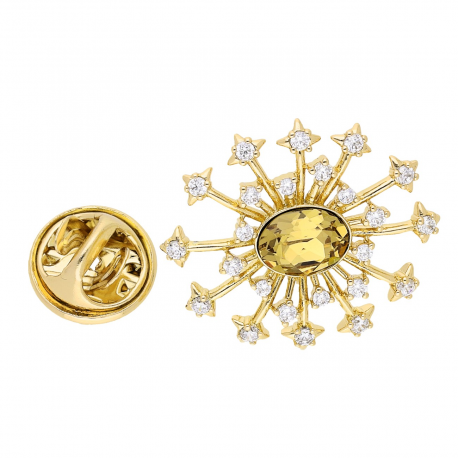 BROSZKA POZŁACANA 25/21 MM CRYSTAL SUPER PRICE XUPING 53538