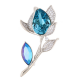 BROSZKA RODOWANA 50/28 MM CRYSTAL SUPER PRICE XUPING 53550