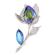BROSZKA RODOWANA 50/28 MM CRYSTAL SUPER PRICE XUPING 53551