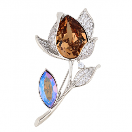 BROSZKA RODOWANA 50/28 MM CRYSTAL SUPER PRICE XUPING 53554